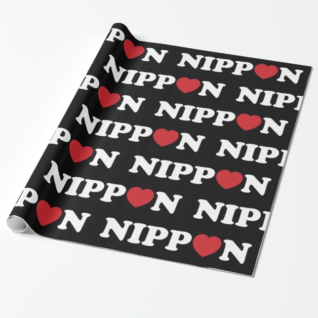 Nippon Kärlek Heart Wrapping Papper Presentpapper (Utrullad)