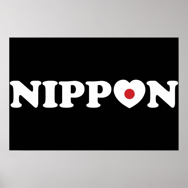 Nippon Love Heart Flag Poster (Framsidan)