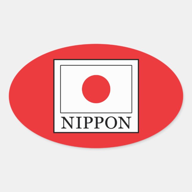 Nippon Ovalt Klistermärke (Framsida)