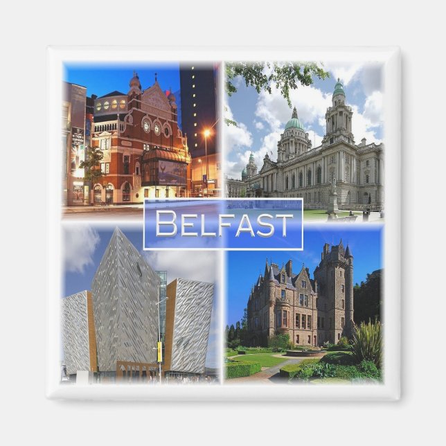 NIR003 BELFAST, Nordirland, Fridge Magnet (Framsidan)