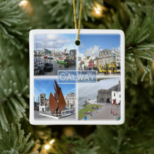 NIR004 GALWAY, Nordirland Julgransprydnad Keramik