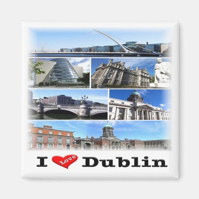 NIR011 DUBLIN "I KÄRLEK", Nordirland, Fridge Magnet (Framsidan)