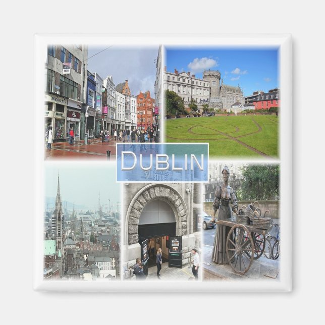 NIR012 DUBLIN, Nordirland, Fridge Magnet (Framsidan)
