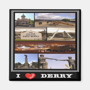 NIR015 DERRY "I KÄRLEK", Nordirland, Fridge Magnet