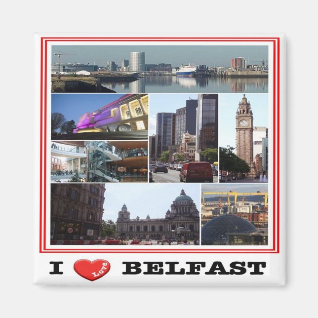 NIR016 BELFAST ’I KÄRLEK’, Nordirland, Fridge Magnet (Framsidan)