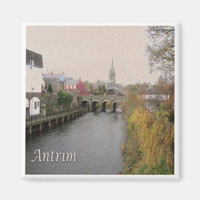 NIR019 ANTRIM, Nordirland, Fridge Magnet (Framsidan)