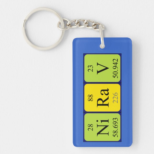 Nirav Periodisk bord namn nyckelring (Framsidan)