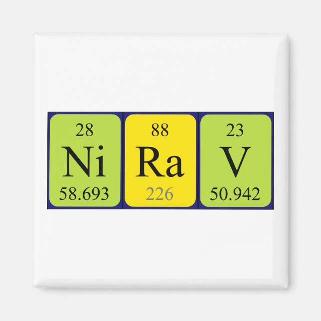 Nirav Periodisk magnet bord namn (Framsidan)