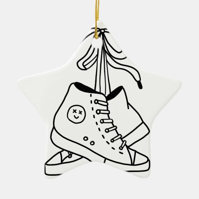 NIRVANA CONVERSE, CONVERSE, SNEAKERS, CUTE DESIGN JULGRANSPRYDNAD KERAMIK (Framsidan)