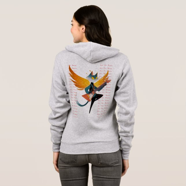 Nirvana Katt med Gitarr & Vingar – Kvinnors Dragke T Shirt (Hel baksida)