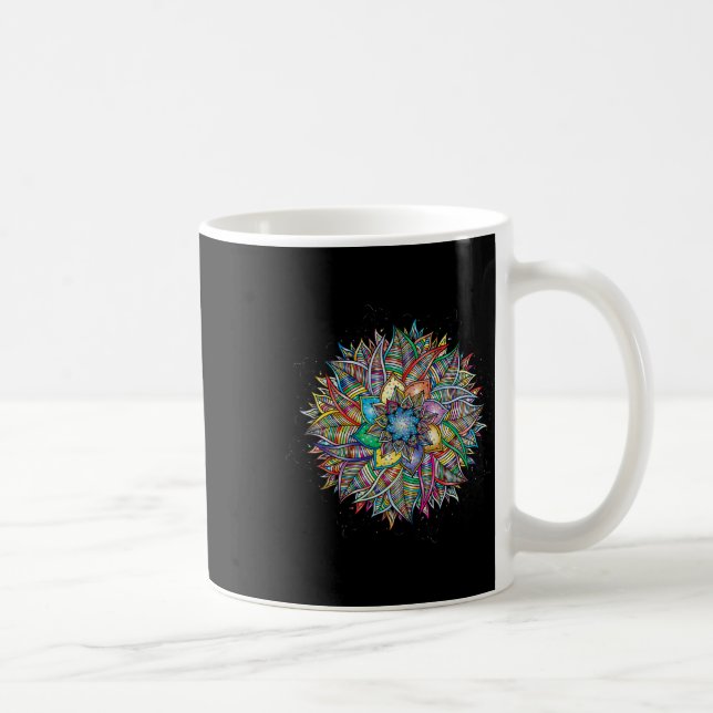 Nirvana Mandala Geometri Helig Fraktal Konst Yoga  Kaffemugg (Höger)