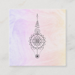 *~* Nirvana Pastel Marble Reiki Healing Ombre Fyrkantigt Visitkort