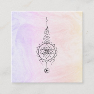 *~* Nirvana Pastel Marble Reiki Healing Ombre Fyrkantigt Visitkort
