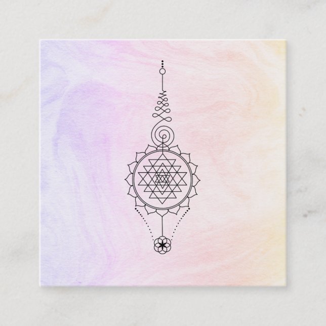 *~* Nirvana Pastel Marble Reiki Healing Ombre Fyrkantigt Visitkort (Framsida)