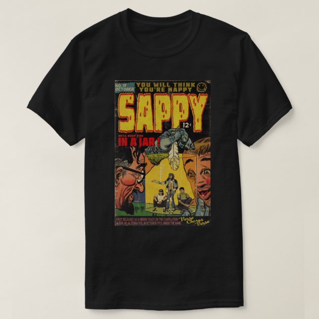Nirvana - Sappy Tecknad Bok Parody Classic T Shirt (Design framsida)