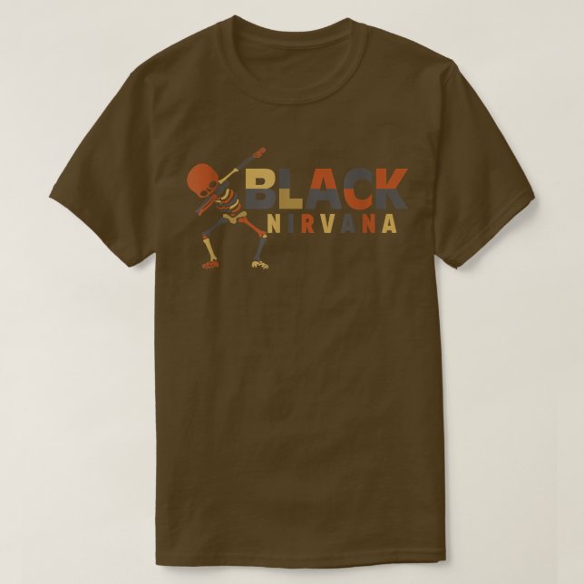 nirvana svart dabbing skelett t-shirt T-Shirt (Design framsida)