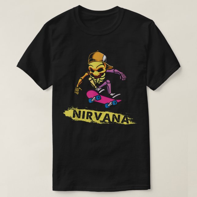Nirvanas Skateboard Skelton  T Shirt (Design framsida)