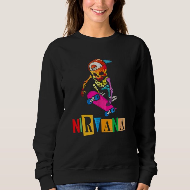 Nirvanas Skateboard Skelton T Shirt (Framsida)
