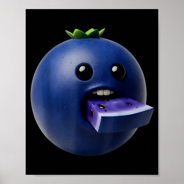 Nischfrukter Roliga Blåbär Meme Hjärnrot Surrealis Poster (Framsidan)
