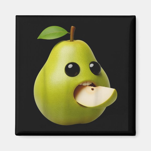 Nischfrukter Roliga Päron Meme Brainrot Surrealist Magnet (Framsidan)