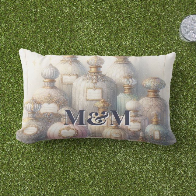Nischparfymsamling, Monogram Vattenfärg  Lumbarkudde (Gräs)