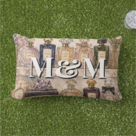 Nischparfymsamling, Monogram Vattenfärg  Lumbarkudde
