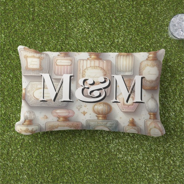 Nischparfymsamling, Monogram Vattenfärg  Lumbarkudde (Gräs)