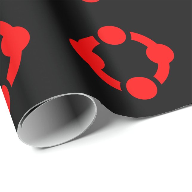 Nischproudflagga (Svart) Presentpapper (Rullad Hörn)