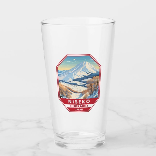 Niseko Hokkaido Japan Winter Travel Art Vintage Glaskopp (Framsida)