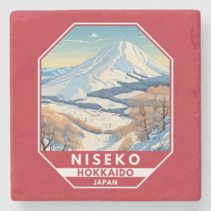 Niseko Hokkaido Japan Winter Travel Art Vintage Stenunderlägg