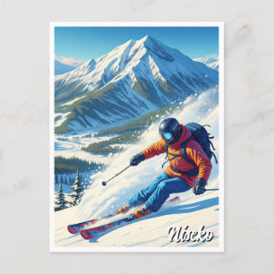 Niseko Japan Hokkaido Skier Skiing Vykort