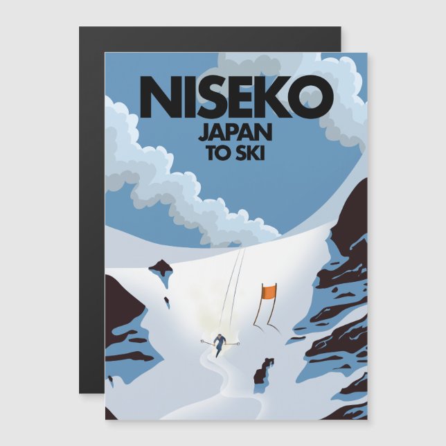 Niseko Japan-skidtryck (Fram/baksida)