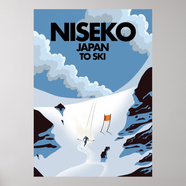 Niseko Japan-skidtryck Poster (Framsidan)