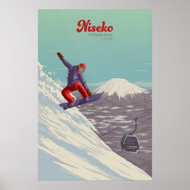 Niseko Japan Snowboard Resorera Affisch (Framsidan)
