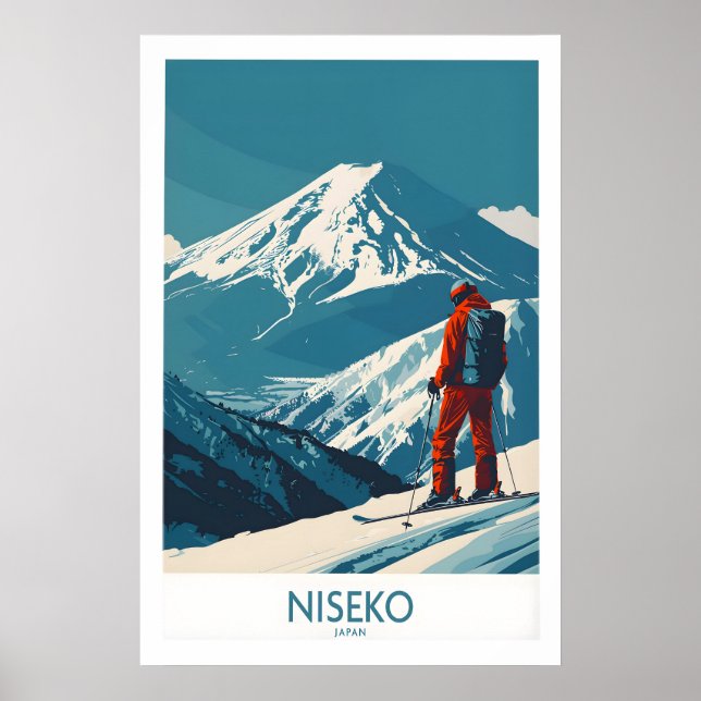 Niseko konsttryck - skidaffisch Japan 1 Poster (Framsidan)