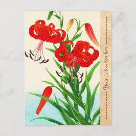 Nishimura Hodo Tiger Lilies shin hanga-blommor Vykort
