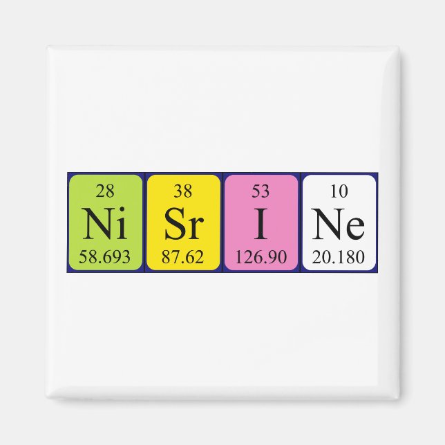 Nisrine periodisk magnet bord namn (Framsidan)