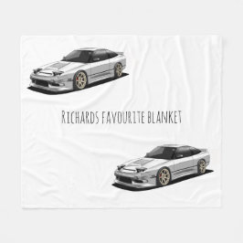 nissan 240sx handritad konst fleecefilt