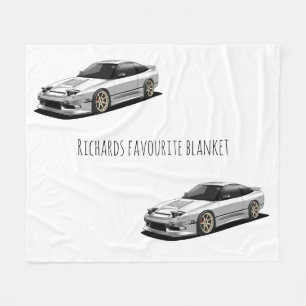 nissan 240sx handritad konst fleecefilt