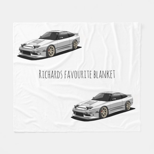 nissan 240sx handritad konst  fleecefilt (Framsidan (Horisontell))