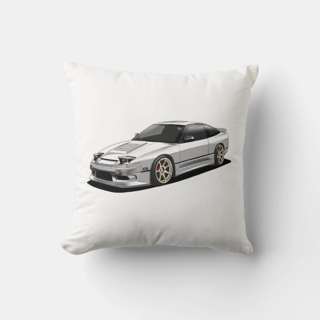 nissan 240sx handritad konst  kudde (Framsida)
