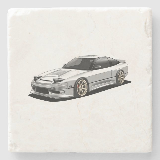 nissan 240sx handritad konst  stenunderlägg (Framsidan)