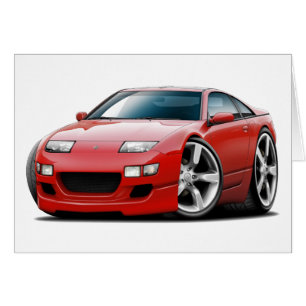 Nissan 300ZX Red Car Hälsningskort