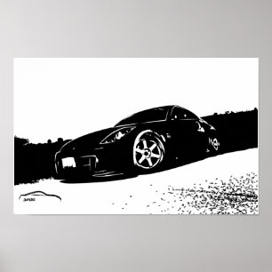 Nissan 350z Front Stance Poster