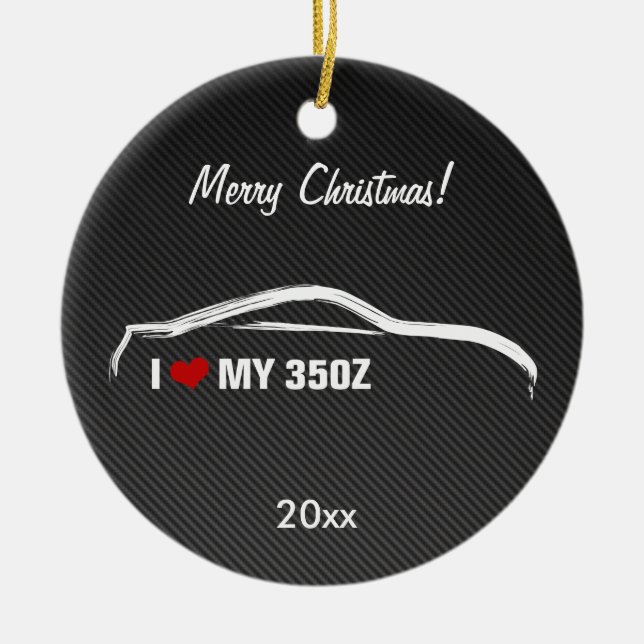 Nissan 350Z - Jag älskar min 350Z Julgransprydnad Keramik (Framsidan)