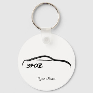 Nissan 370Z logotyp med svart bakgrund (vit/blk) Nyckelring