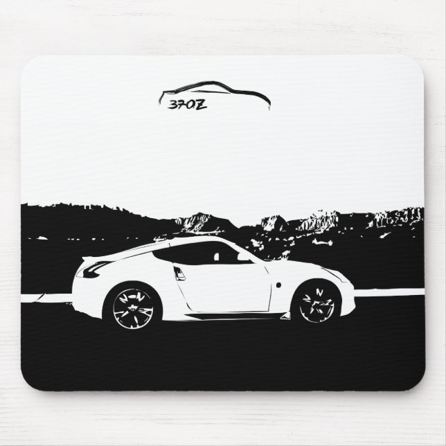 Nissan 370z Mousepad med svart borstar slår Musmatta (Framsidan)