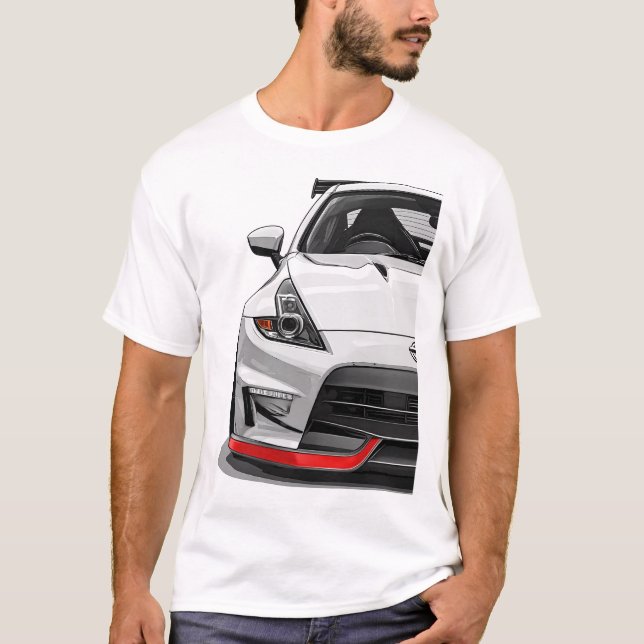 Nissan 370z Nismo z34 Jdm Bilillustration Konst T Shirt (Framsida)