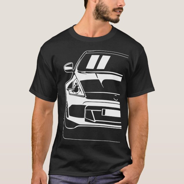 Nissan 370Z Z34 JDM sportbilsillustration design T Shirt (Framsida)