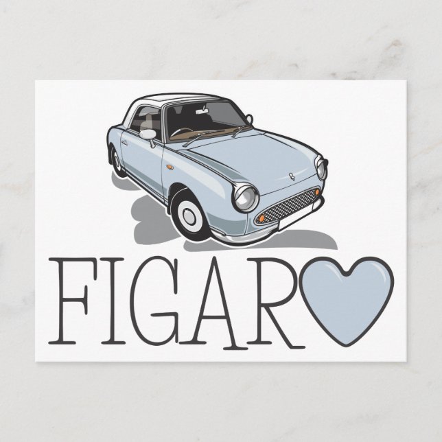 Nissan Figaro Blek Aqua Vykort (Framsida)